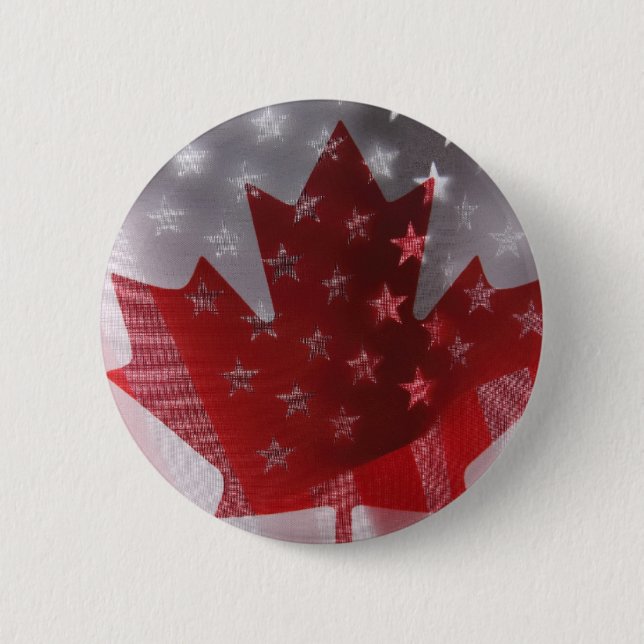 USA och den Kanada flaggorrundan knäppas Knapp (Framsida)