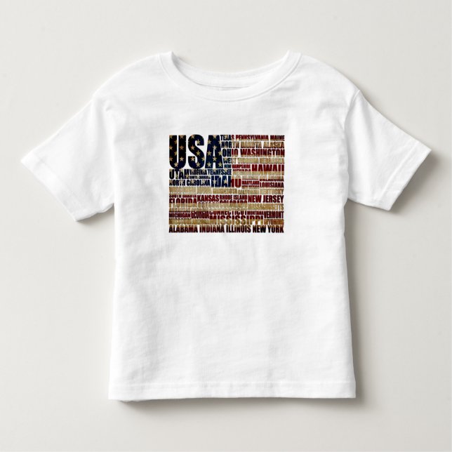 USA och deras federala stater i stars och stripes T Shirt (Framsida)