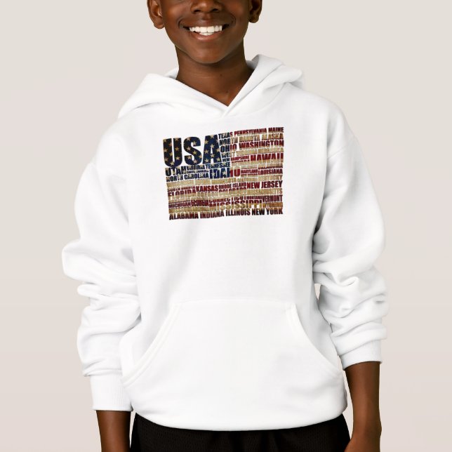 USA och deras federala stater i stars och stripes T Shirt (Framsida)