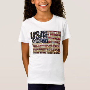 USA och deras federala stater i stars och stripes T Shirt