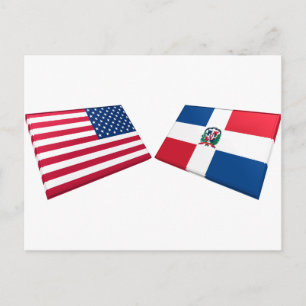 USA och Dominikanska republiken Flaggor Vykort