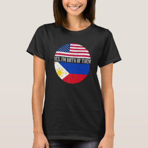 USA och Filippinerna Vintage Flaggor Ja, jag är bå T Shirt