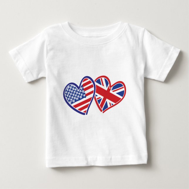 USA och Förenade kungariket I Hearts Shoes of Kärl T-shirt (Framsida)