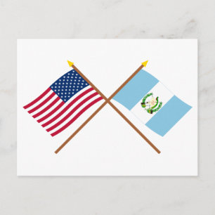 USA och Guatemala Crossed Flaggor Vykort