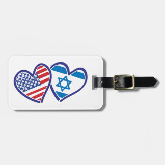 USA och Israel Heart Flagga Bagagebricka