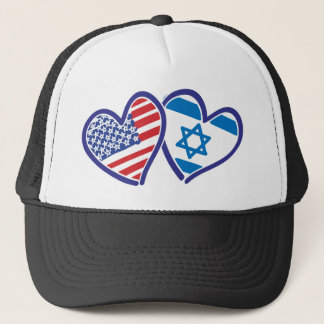 USA och Israel Heart Flagga Keps