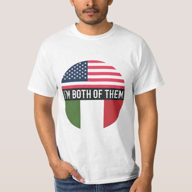 USA OCH ITALIEN FLAGGOR ÄR BÅDA DE T SHIRT (Framsida)