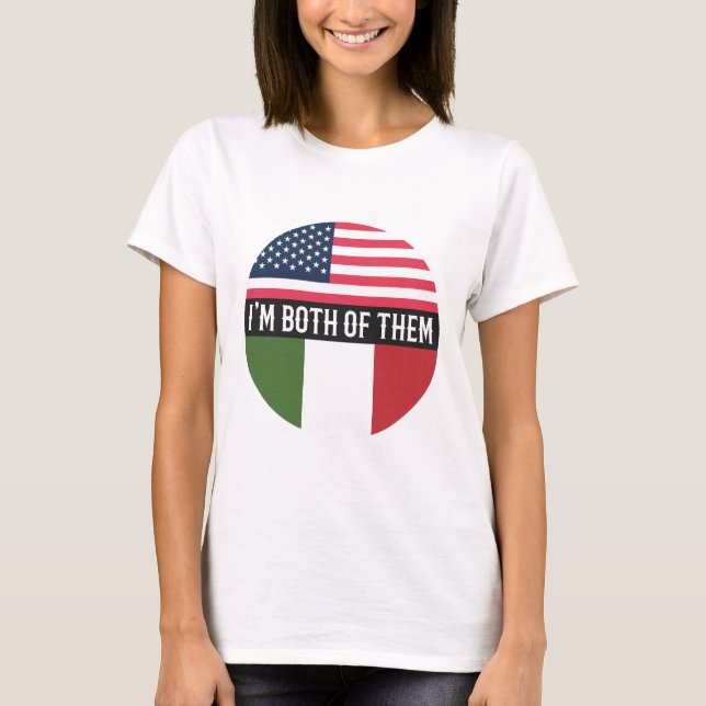 USA OCH ITALIEN FLAGGOR ÄR BÅDA DE T SHIRT (Framsida)