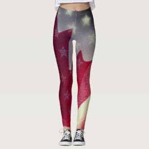 USA och Kanada flaggor Leggings