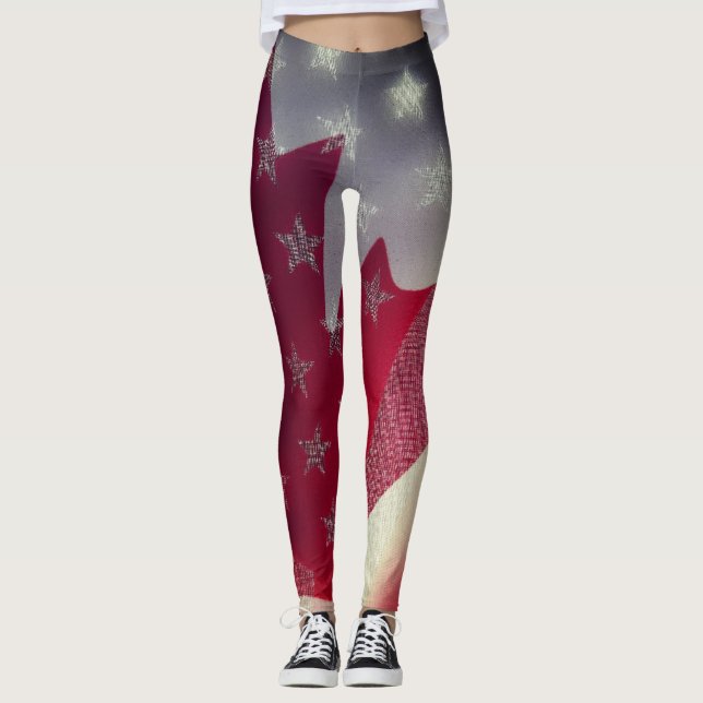 USA och Kanada flaggor Leggings (Framsida)