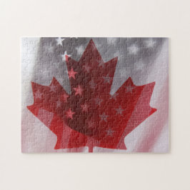 USA och Kanada flaggorpussel Pussel