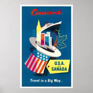 USA och Kanada poster vintage resor