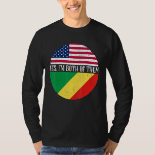 USA Och Kongo Vintageflaggor Ja, jag är båda T Shirt