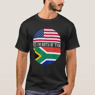 USA och södra Afrikan Flaggor.. Ja, jag är båda tv T Shirt