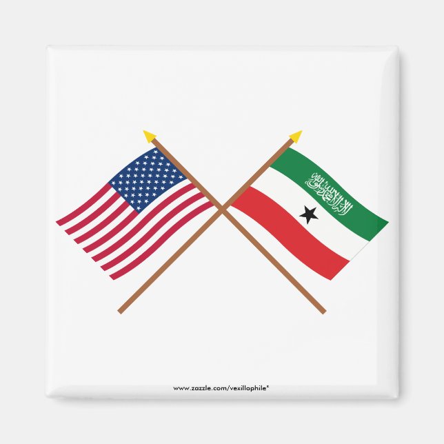 USA och Somaliland över Flaggor Magnet (Framsidan)