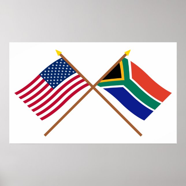 USA och Sydamerikanska Afrikan över Flaggor Poster (Framsidan)
