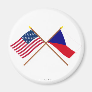 USA och Tjeckien över Flaggor Magnet