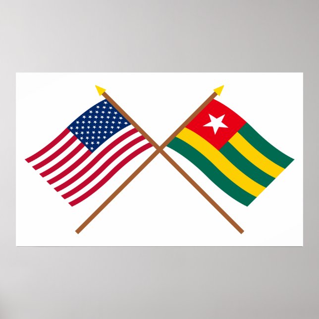 USA och Togo Crossed Flaggor Poster (Framsidan)