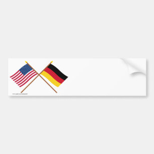 USA och Tyskland Korsade flaggor Bildekal