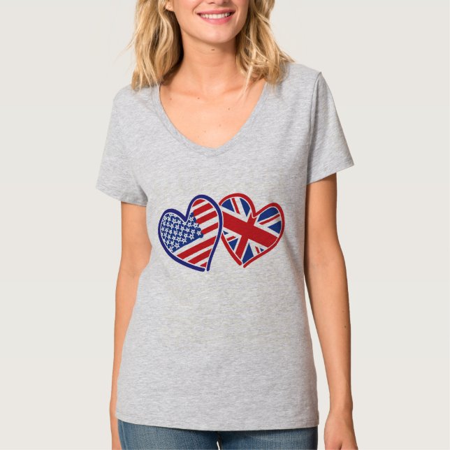 USA och UK Flagga Heart Tröja (Framsida)