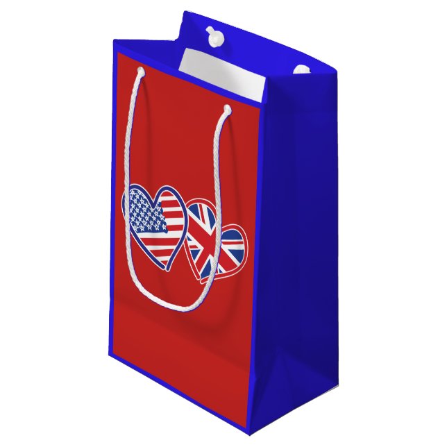 USA och UK Flagga Hearts (Framsidan Vinklad)