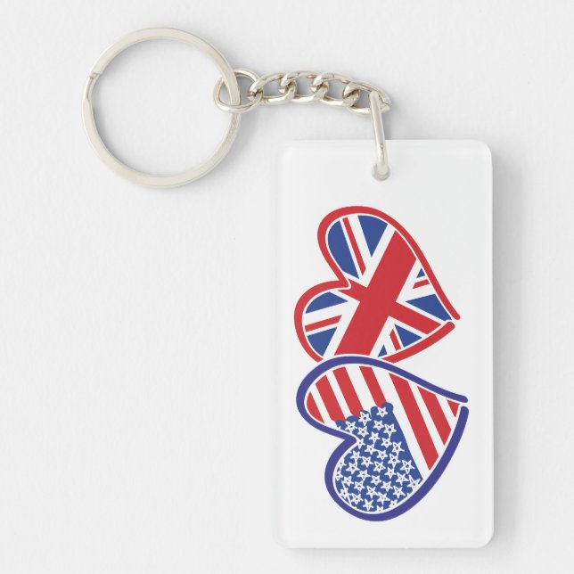 USA och UK Flagga Hearts (Framsidan)