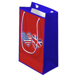 USA och UK-flaggahjärtor