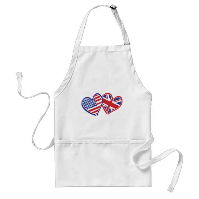 USA och UK i hjärtavisning kärleken Förkläde (Framsidan)