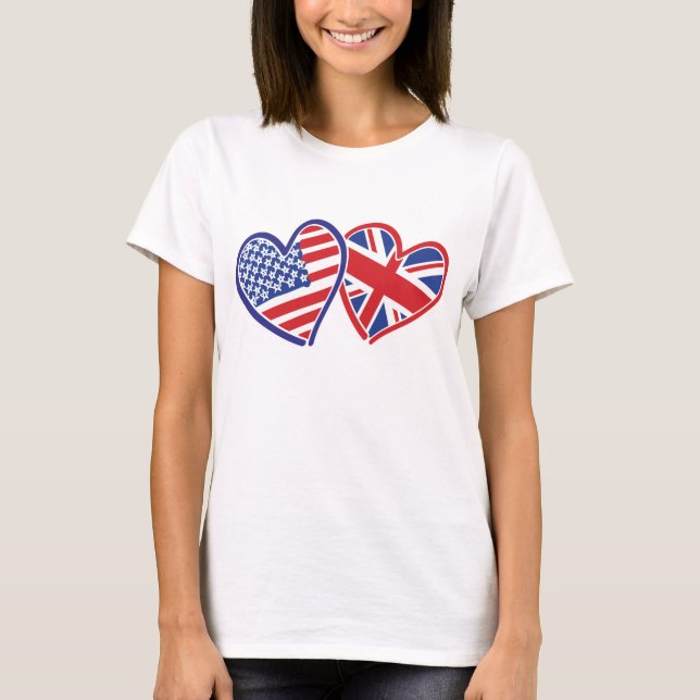 USA och UK Loving Hearts T Shirt (Framsida)
