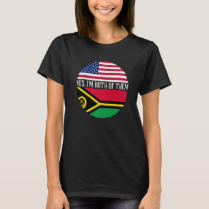 USA och Vanuatu Vintage Flaggor Ja, jag är båda T Shirt