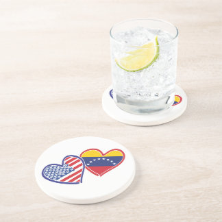 USA och Venezuelas flagga hjärtan Underlägg