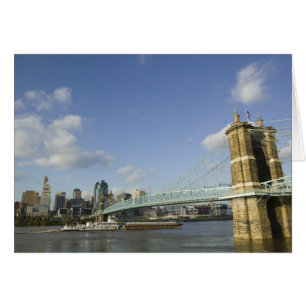 USA, Ohio, Cincinnati: Roebling Suspension 2 Hälsningskort