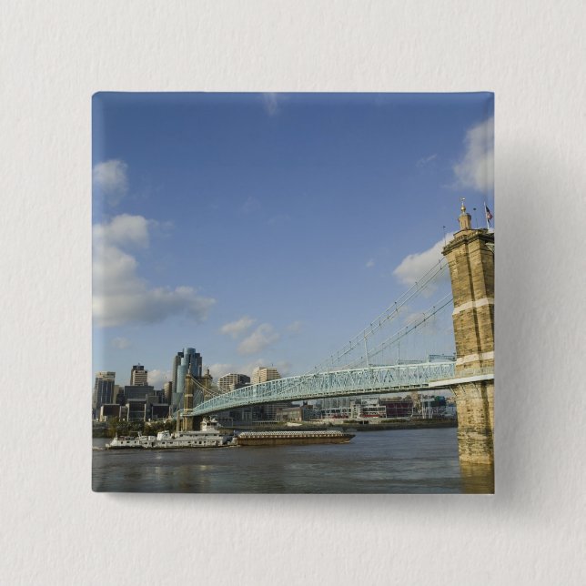 USA, Ohio, Cincinnati: Roebling Suspension 2 Knapp (Framsida)