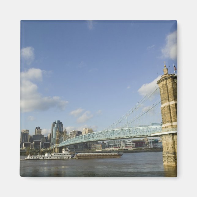 USA, Ohio, Cincinnati: Roebling Suspension 2 Magnet (Framsidan)
