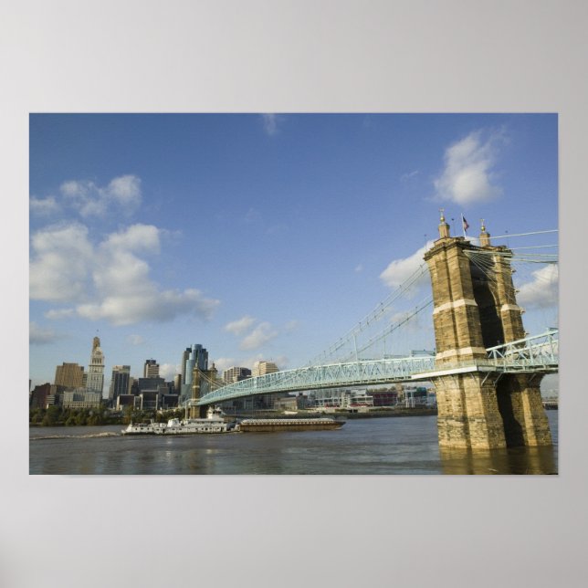 USA, Ohio, Cincinnati: Roebling Suspension 2 Poster (Framsidan)