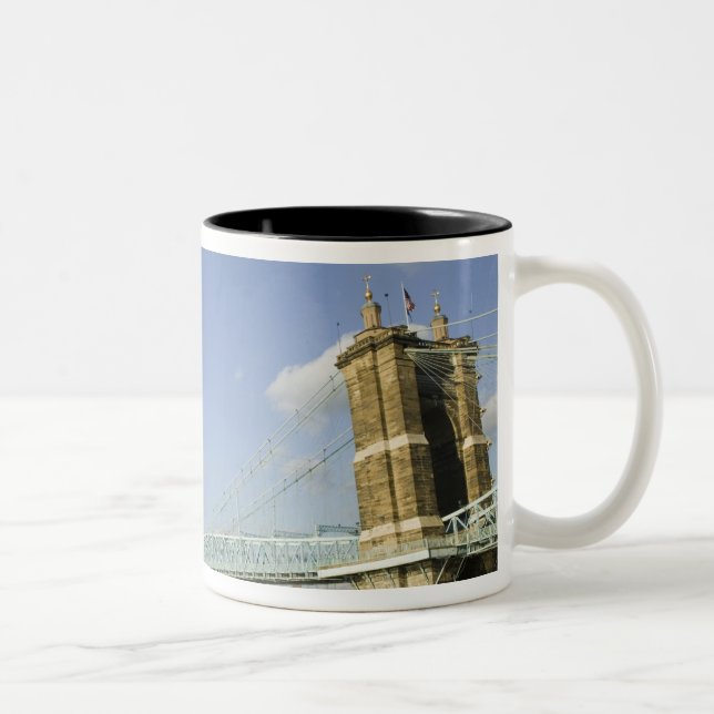 USA, Ohio, Cincinnati: Roebling Suspension 2 Två-Tonad Mugg (Höger)