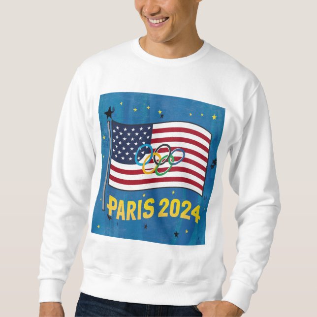 USA Olympic T-Shirt Lång Ärmad Tröja (Framsida)