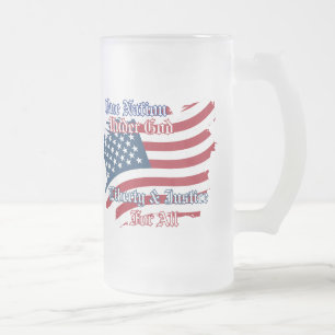 USA One Nation under Gud Stein Mugg