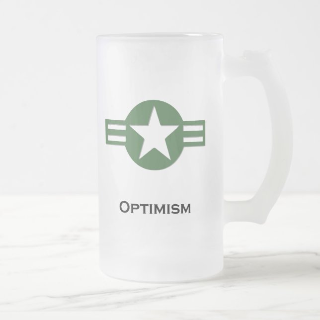 USA Optimism Grönt Frostat Ölglas (Höger)