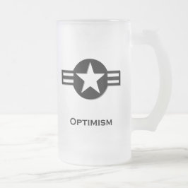 USA Optimism svart Frostat Ölglas