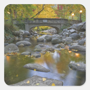 USA, Oregon, Ashland, Lithia Park. Höst Fyrkantigt Klistermärke