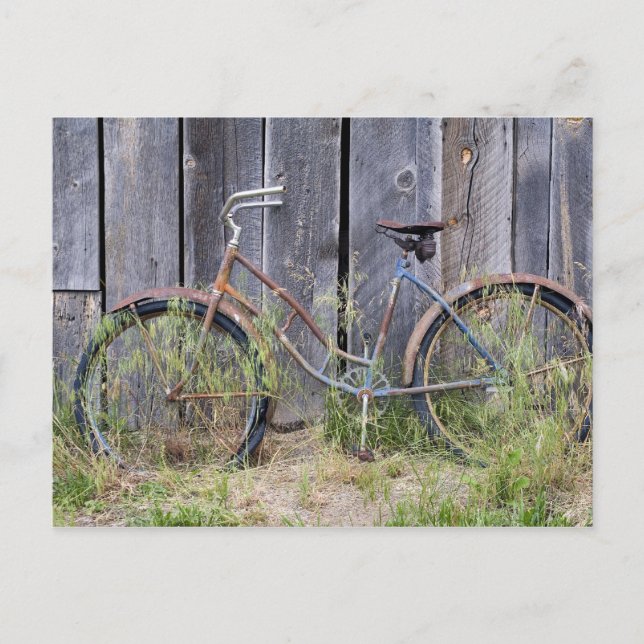 USA, Oregon, Bend. En gammal och förfallen cykel Vykort (Framsida)