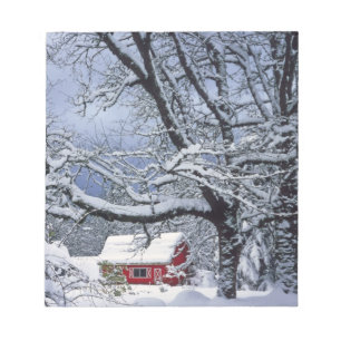 USA, Oregon, Clackamas County. Färsk snö täcker Anteckningsblock