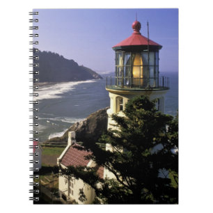 USA, Oregon, Florence. Heceta Head fyr Anteckningsbok Med Spiral