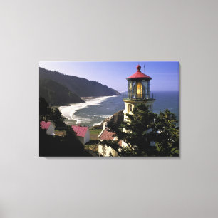 USA, Oregon, Florence. Heceta Head fyr Canvastryck