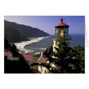 USA, Oregon, Florence. Heceta Head fyr Hälsningskort
