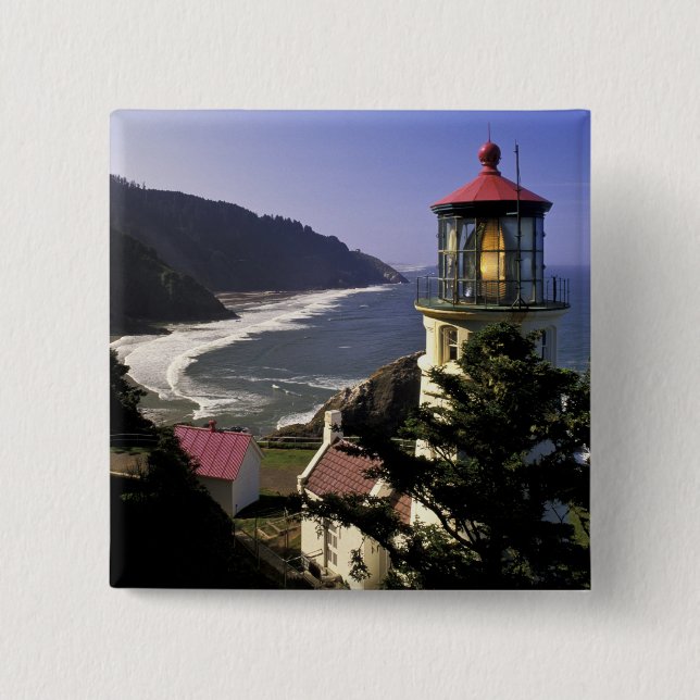 USA, Oregon, Florence. Heceta Head fyr Knapp (Framsida)