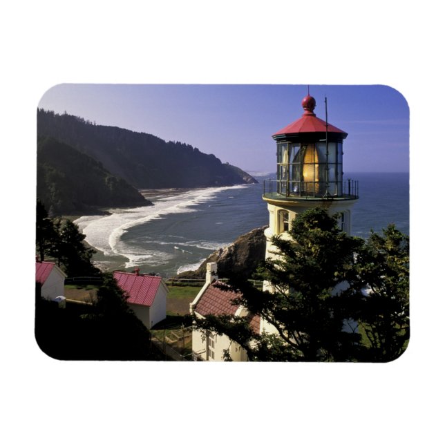USA, Oregon, Florence. Heceta Head fyr Magnet (Horisontell)