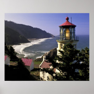 USA, Oregon, Florence. Heceta Head fyr Poster