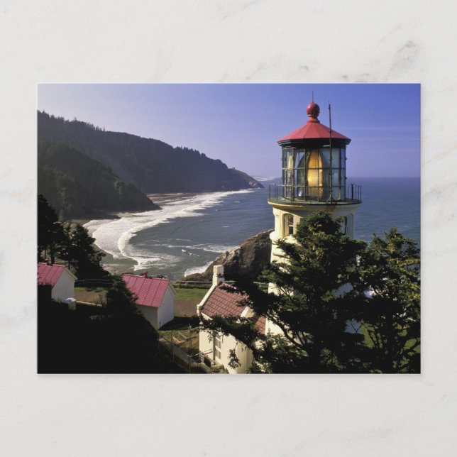 USA, Oregon, Florence. Heceta Head fyr Vykort (Framsida)